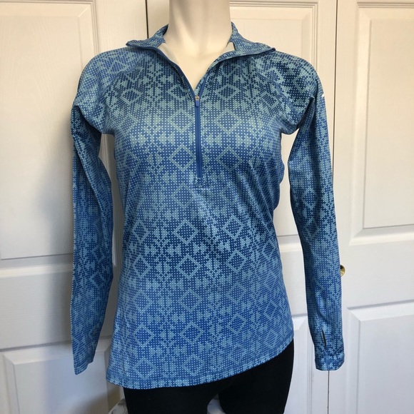 Nike Tops - Nike pro blue patterned 1/4 zip pullover sz.XL